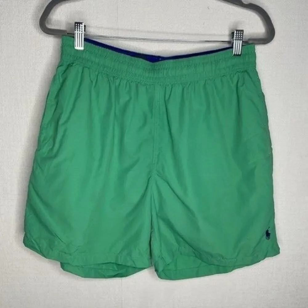 VTG Polo Ralph Lauren Mesh Lined Summer Beach Swim Trunk Shorts Men Size L Green